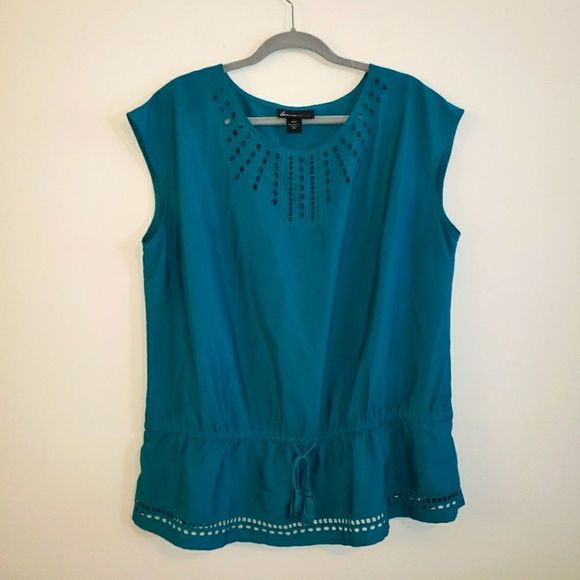 Lane Bryant Tops - LANE BRYANT TEAL BOHEMIAN BLOUSE SIZE 18/20